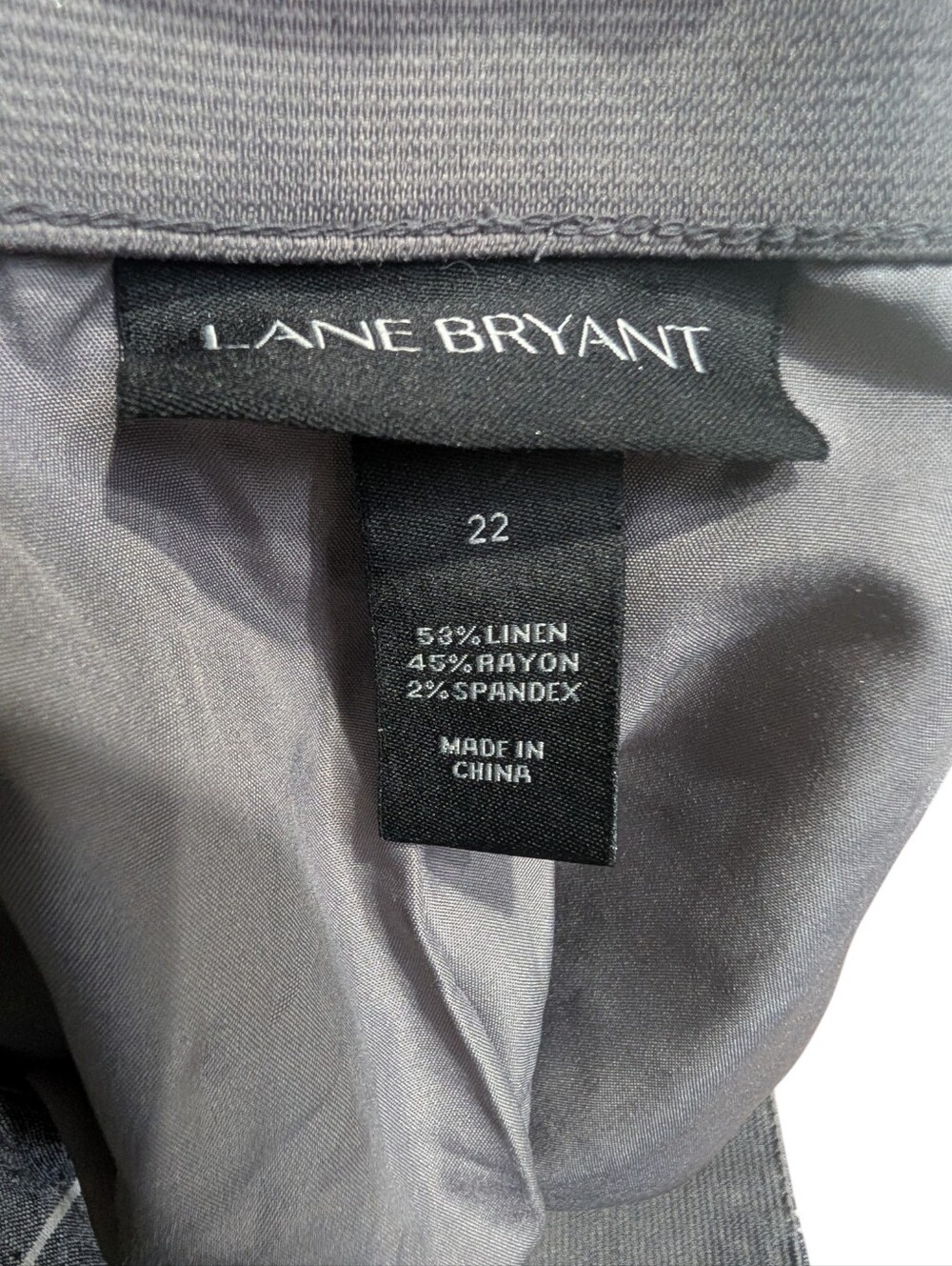Lane Bryant Linen Blend Pinstripe Wide Leg Crop Pants Size 22 | Vacation Resort - Picture 4 of 6